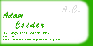 adam csider business card