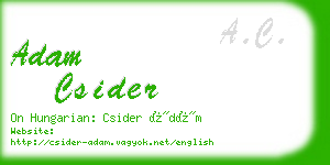 adam csider business card